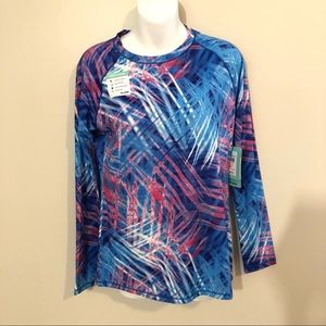 Reel Legends Patterned Keep-It-Cool Long Sleeve Top Size Small